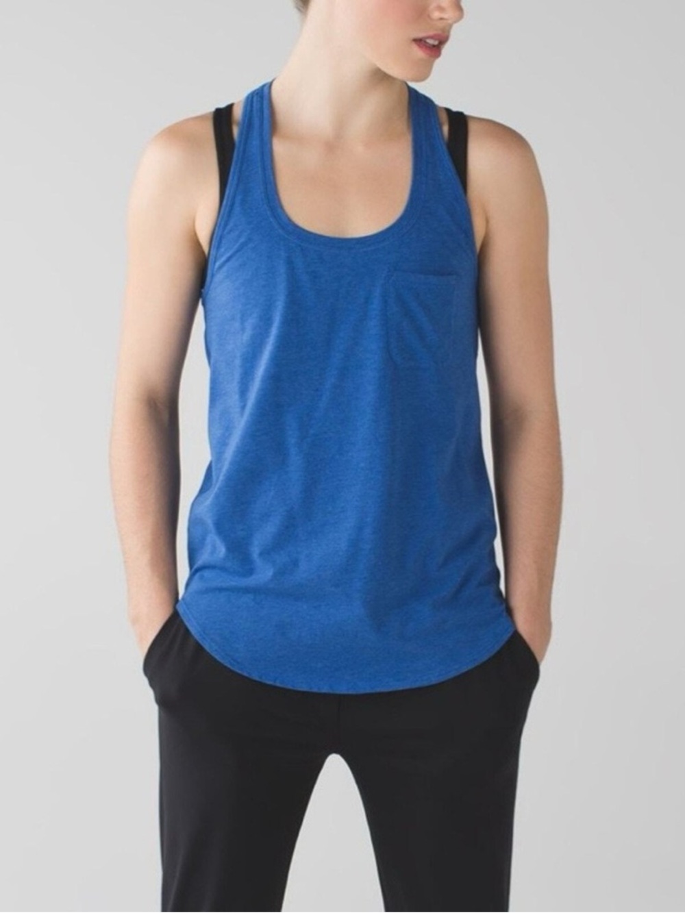 Lululemon Blue Racerback Pocket Tank Top